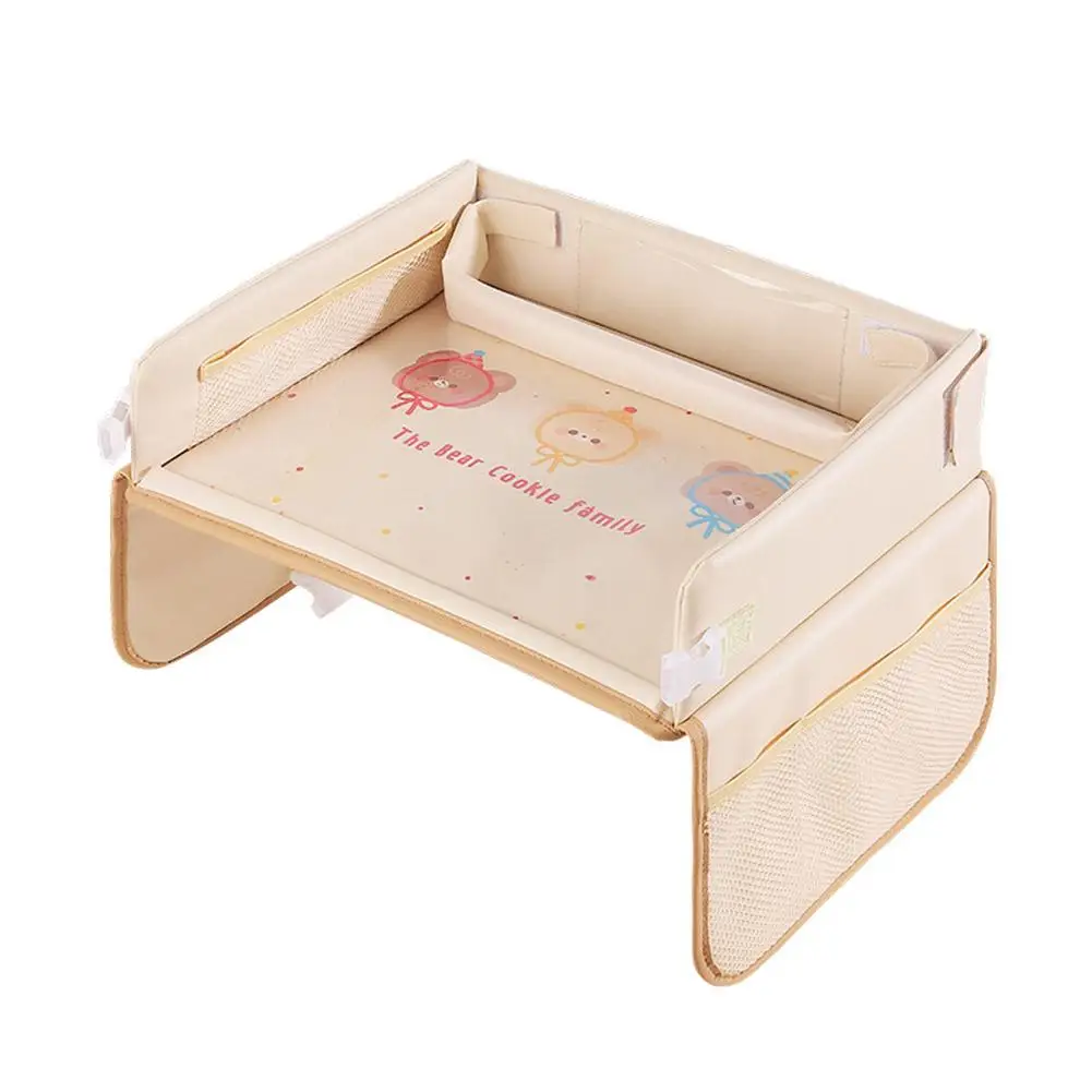 Kindersitz-Ablage Wasserdichter Reise-Spieltisch für Kindersicherheitssitz mit Cartoon-Motiven und mehreren Taschen für die Rücksitzaktivitäten – Detail 29