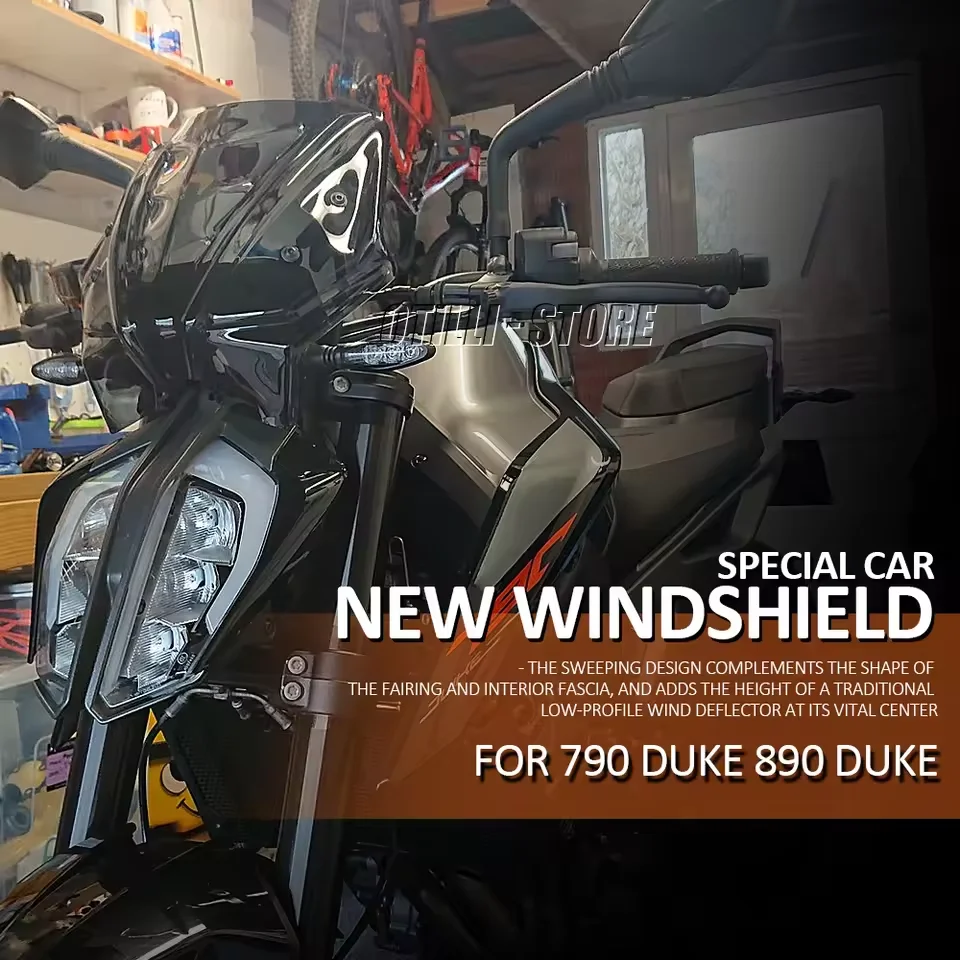 

790 890 Duke Motorcycle Windscreen Windshield Wind Deflector Windshield Covers Screen Lens For 790DUKE 890UKE 2018 - 2022 2021