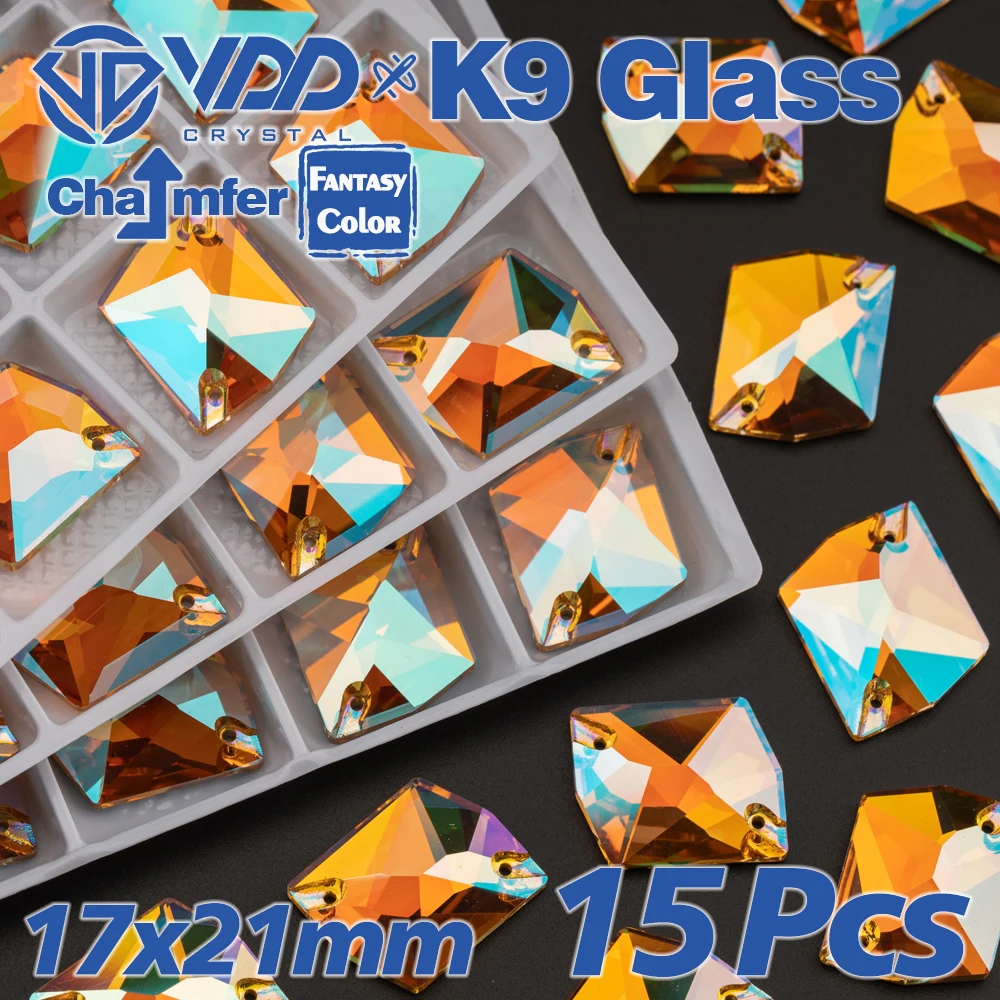 VDD  Top Quality Burning Sun Fantasy Color K9 Glass Sew On Rhinestones Sewing Crystals Flat Back Stones For Clothes Accessories