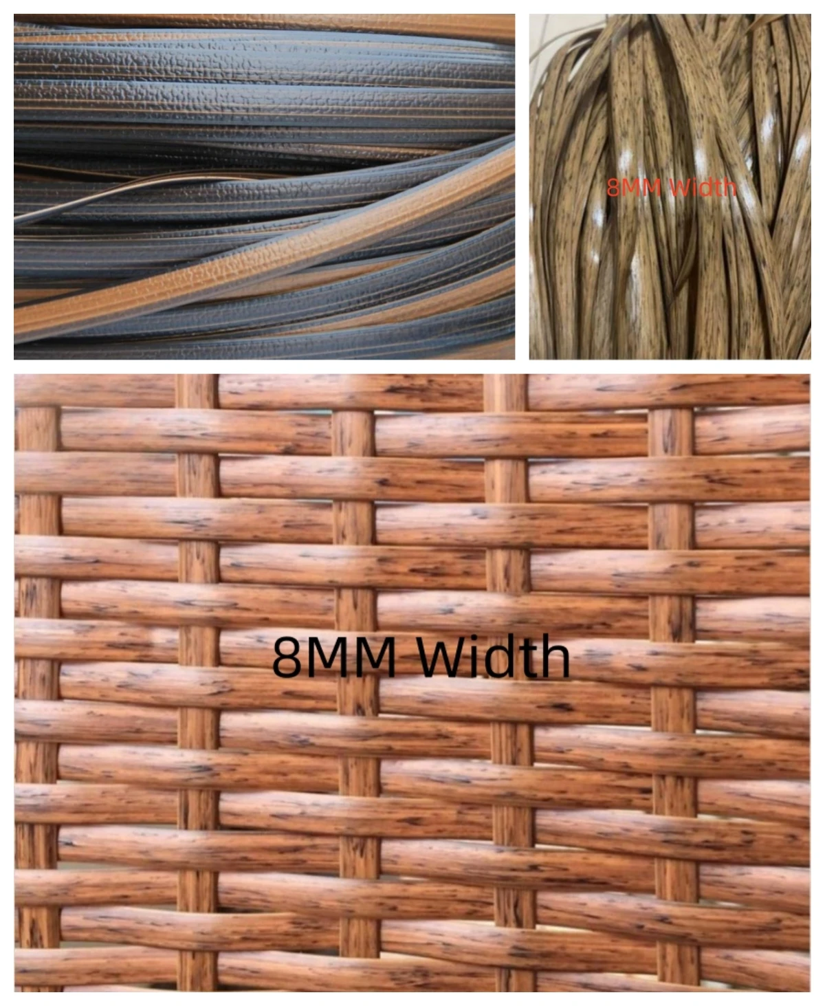 20 Meters PE Gradient Flat Synthetic Rattan Material Roll Handmade Weaving Rope Repair Furniture Bed Sofa Chair Table Basket