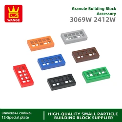 Wange452Pcs/lot3069W/2412W 1x2 Tile 2HolesBehindtheGrid BuildingBlock Moc Color Accessories Compatible with Brick DIY Kid's Toys