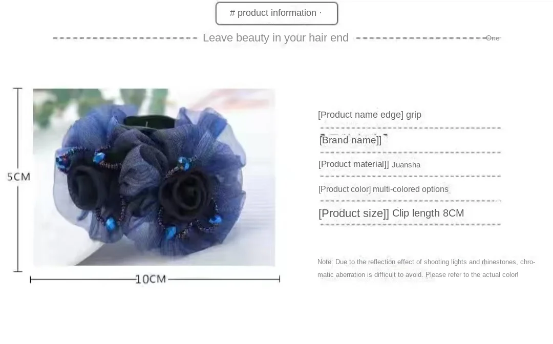 Blumen-Haarspange für Damen, elegante Haarklammer mit Rosen-Design und Spitze, handgefertigte Haarnadel für Hochsteckfrisuren – Detail 3