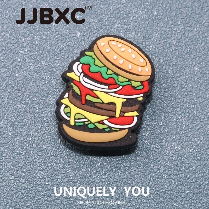 JJBXC CHARM Shoe Buckle cross Shoe Accessories Cartoon Burger Pizza Sunflower DIY Fashion Shoes Accessories