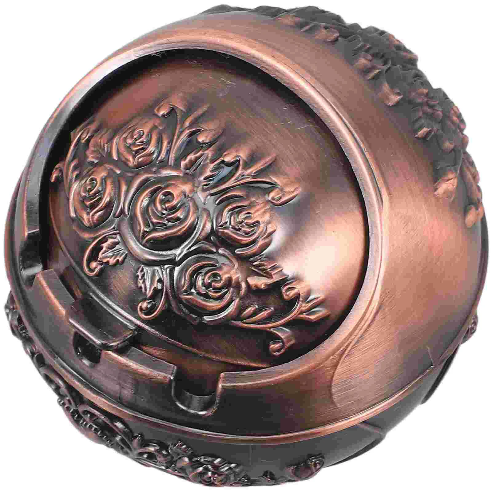 Globe Ashtray Metal Windproof Lid Ash Tray Ashtray Decor Globe Ashtray with Lid Mini Globe Ashtray