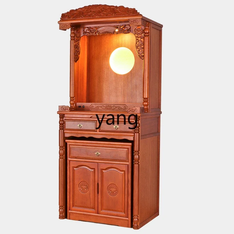 

Yjq Jinhua pear solid wood Buddhist niche vertical cabinet shrine new Chinese style Guanyin Guan Gong wealth shrine