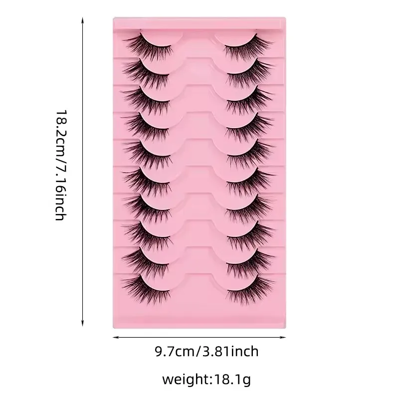 Goodobe półokrągłe rzęsy 10 par naturalny efekt \"fox eye\" sztuczne rzęsy słodki, chłodny styl, delikatne, odpowiednie do lekkiego makijażu