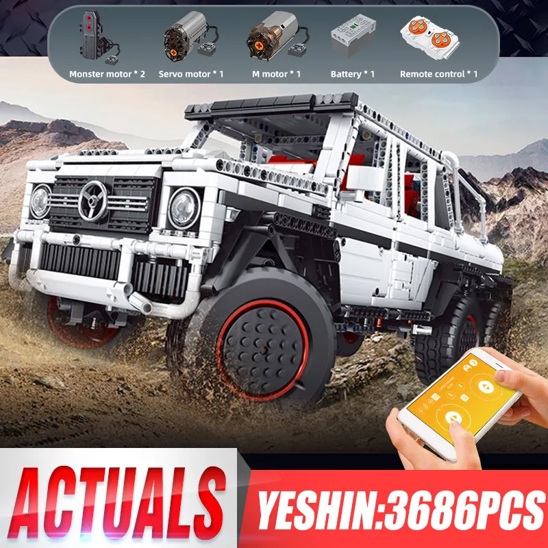 Mould King 13061 High-Tech Motorized G700 6x6 SUV Truck Vehicle Building Blocks Bricks Car Model Toys for Children