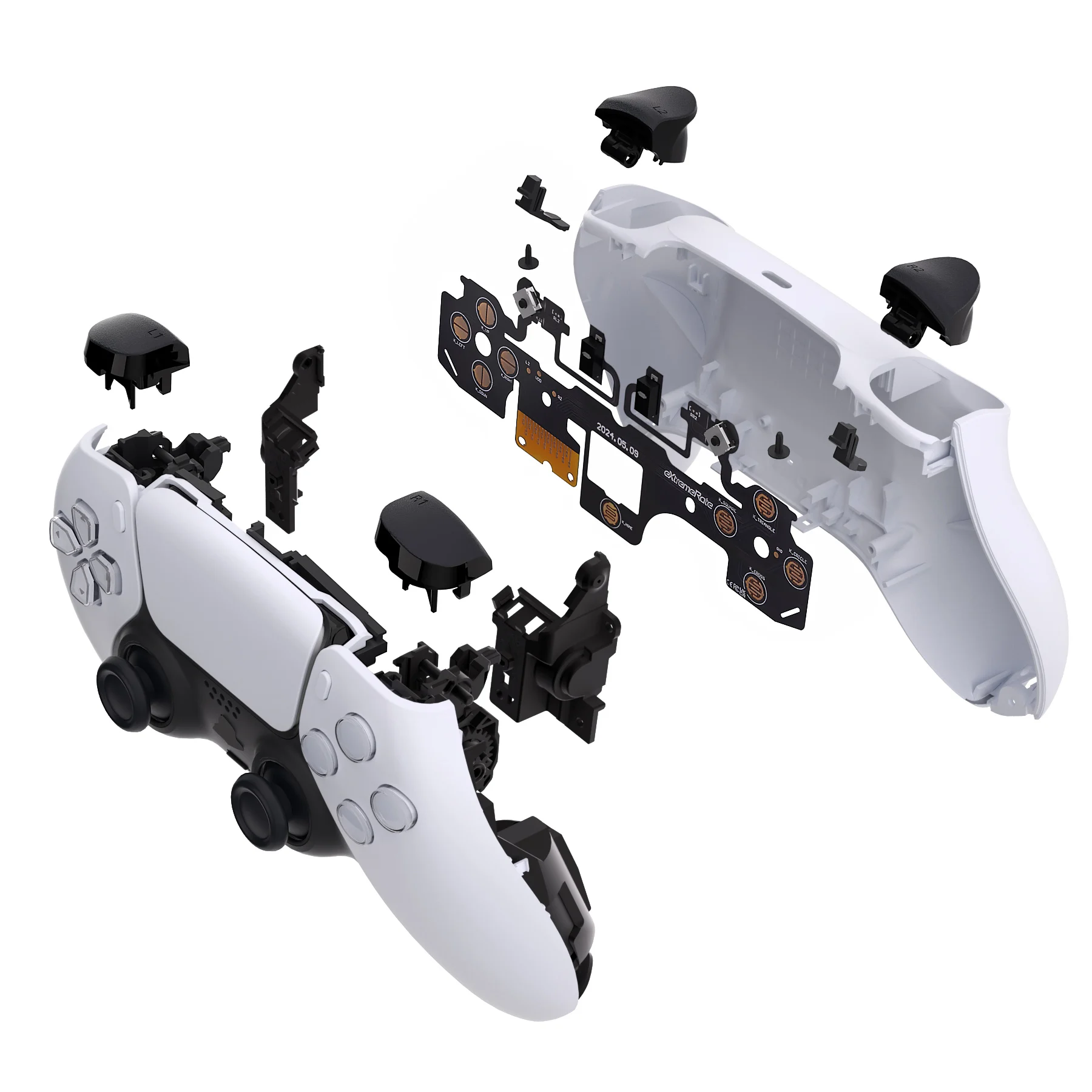 eXtremeRate Ergonomic Micro Switch Tactile Clicky Hair Trigger Kit for ps5 Controller BDM-030 Shoulder Buttons, Mouse Click