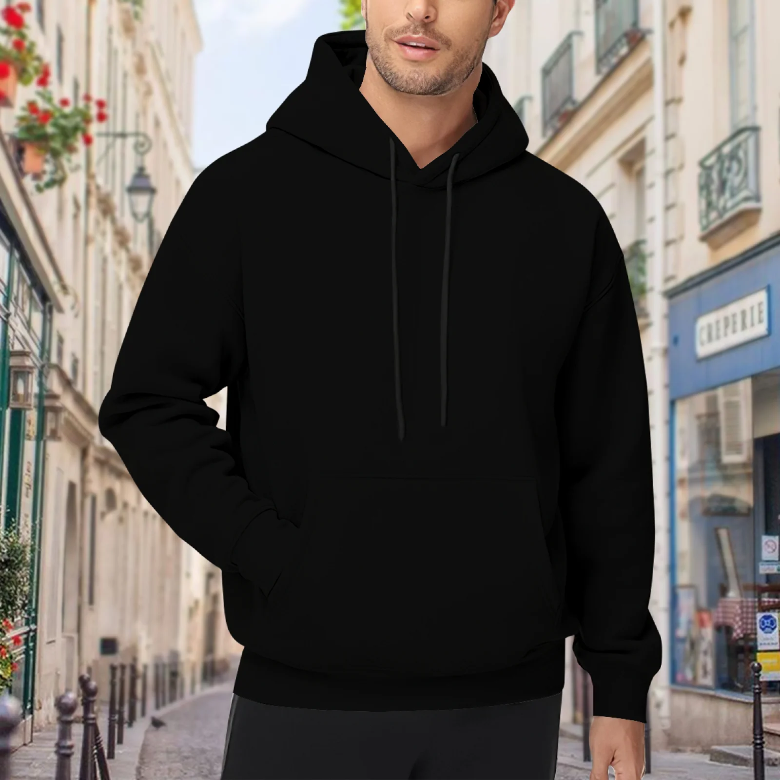 Aesthetic Sunset Flower Field Graphic Hoodie Black Back Print Sweatshirt Big Dream Quote Unisex Casual Pullover Tops