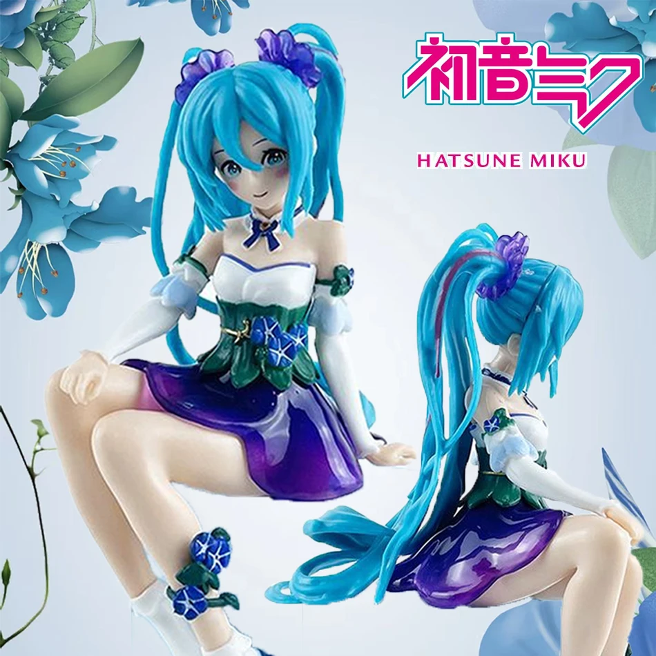 Figura de Anime de 15cm Hatsune Miku Morning Glory Fairy Noodle Stopper Miku figura de acción PVC colección modelo ornamento juguetes regalos