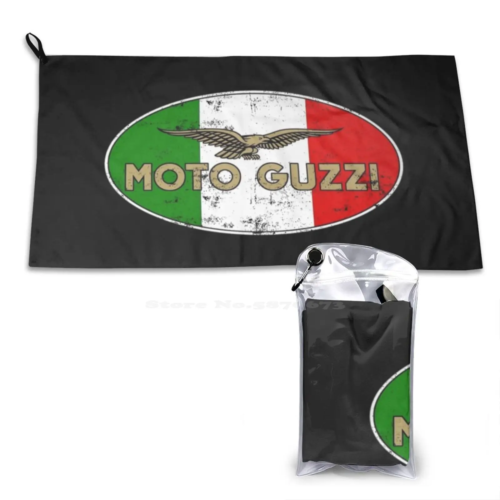 Moto Guzzi-Vintage Classic Motorcycle Logo Print Washcloth Soft Towel Diavel Trendy Guzzisti Nomads Motorcycles Bikelife Run