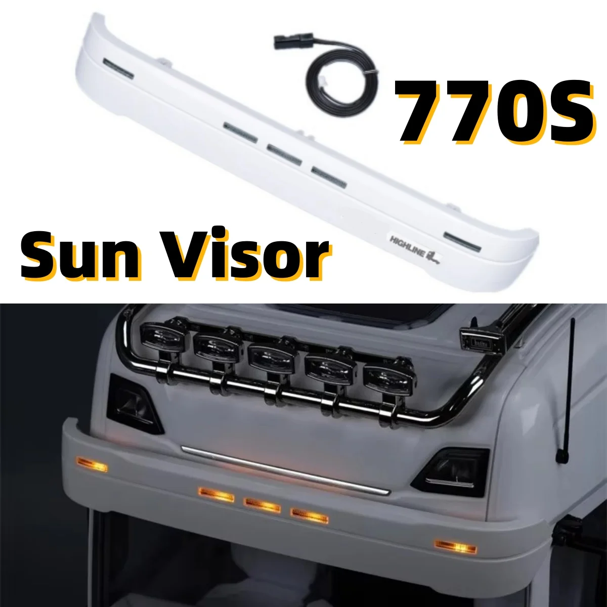 

770S Upgrade Sun Visor Light Lamp For 1/14 Tamiya RC Dump Truck SCANIA 770S 6X4 56368 8X4 56371Remote-controlled Toy Car Parts
