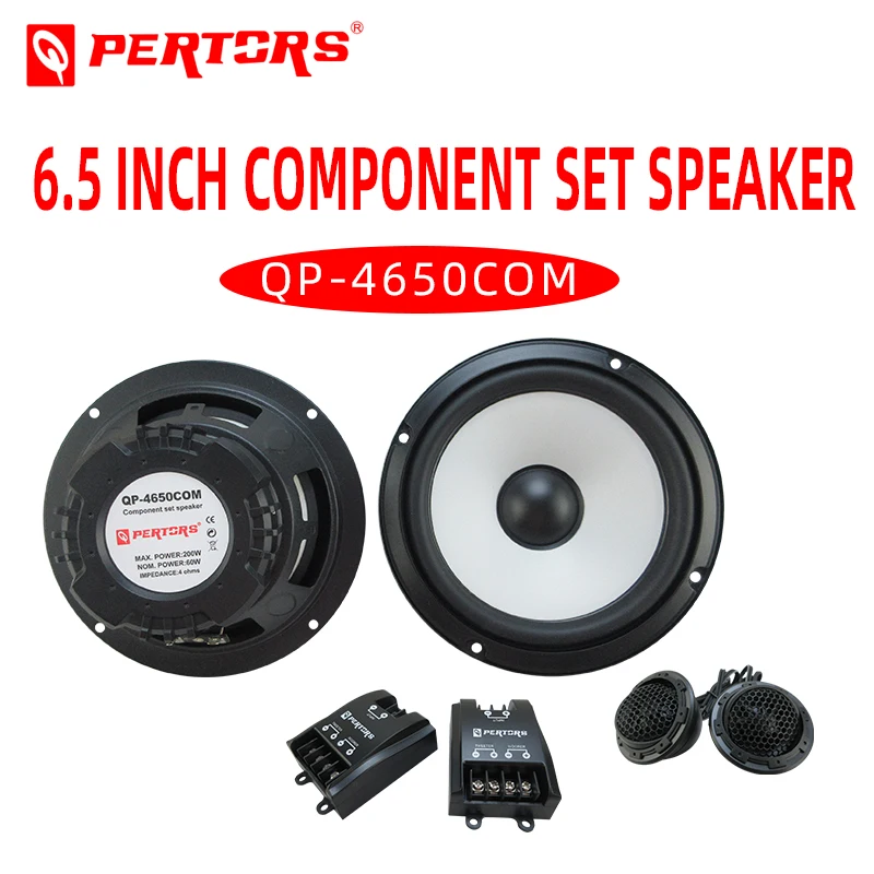 Hot QP-4650COM NOM 60W car Audio Speaker 6.5inch 4ohm Component Set,included Titanium Neodymium magnet Tweeter/Woofer/Crossover