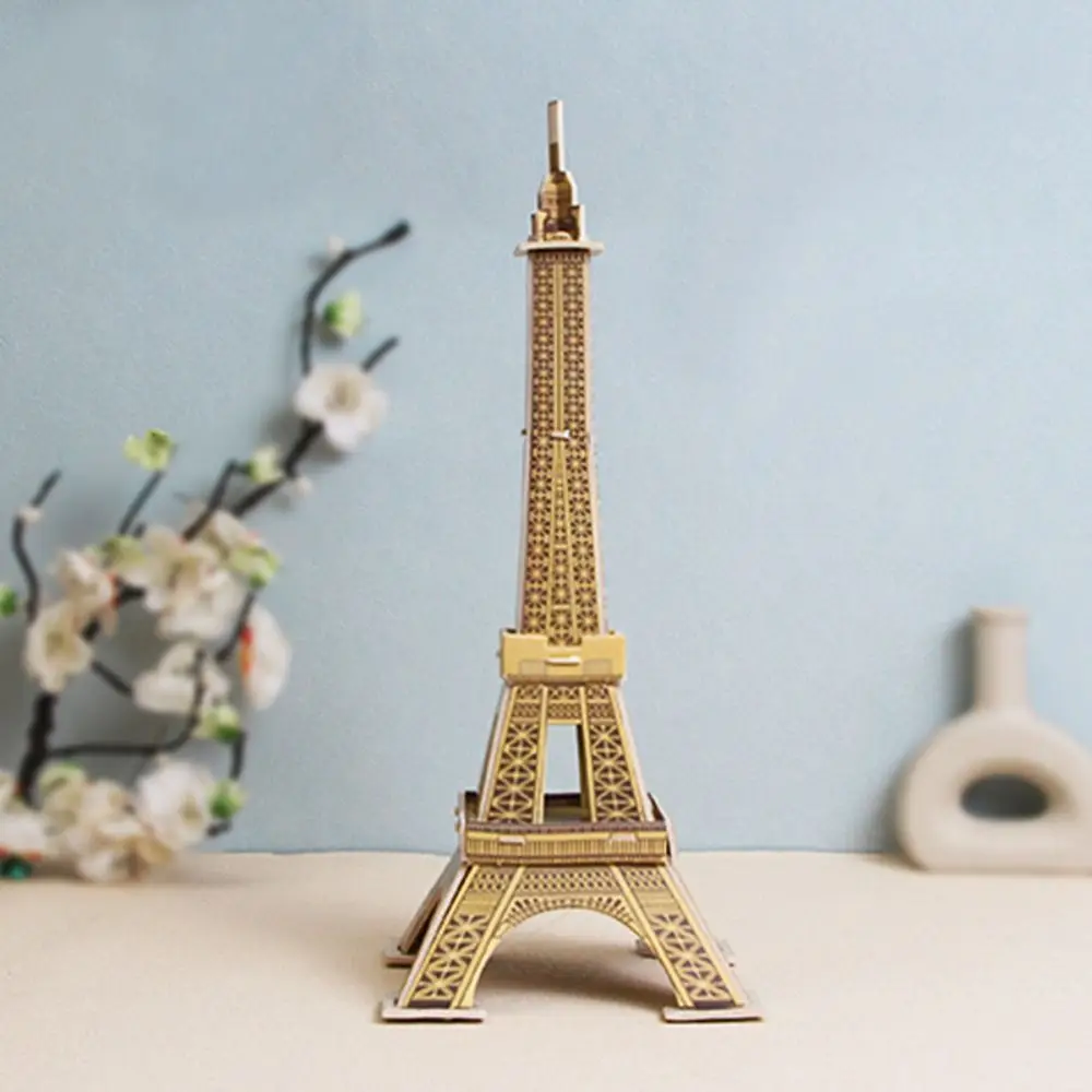 Paper World Famous Buildings Model 3D House Desktop Decorations Assembling Model The Eiffel Tower DIY Constructions Toys