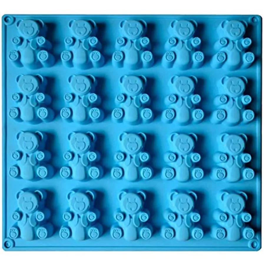 

20 Cavity Large Gummy Bear Mold/Big Bear Crayon Mold for Brownie Muffin Chocolate Gache Jelly Pralines Caramels Candy Soap Bar