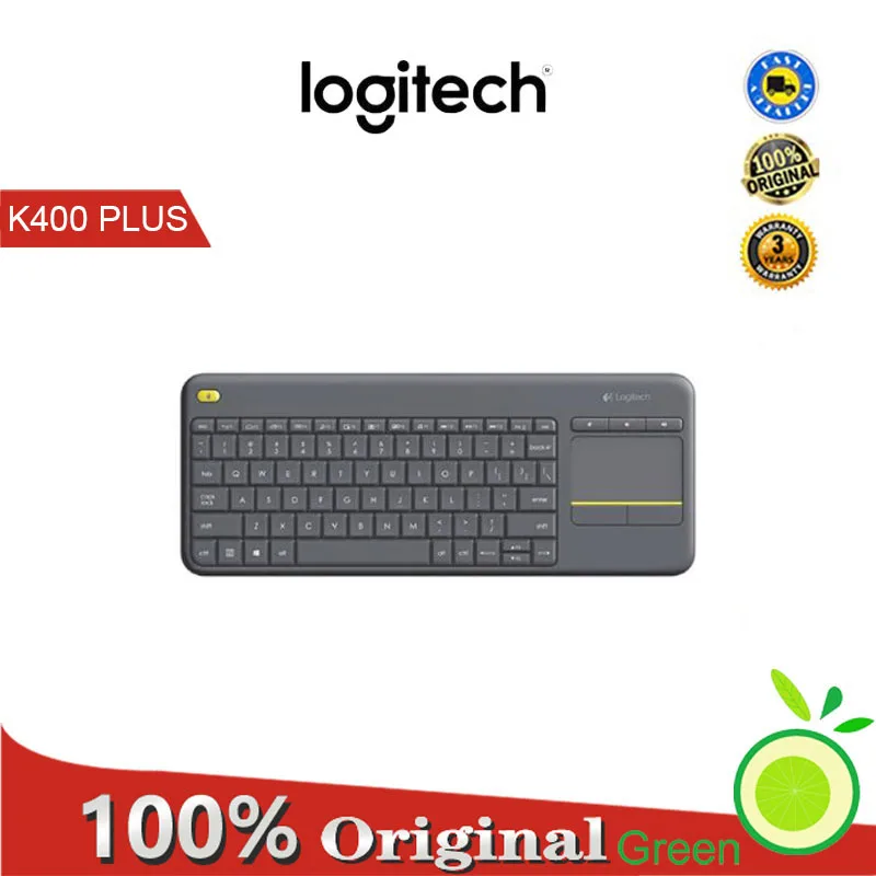 로지텍 K400 플러스 무선 터치 키보드, 원격 터치패드, 통합 수신기 키패드, 안드로이드 PC 노트북 스마트 TV용, 2.4Ghz