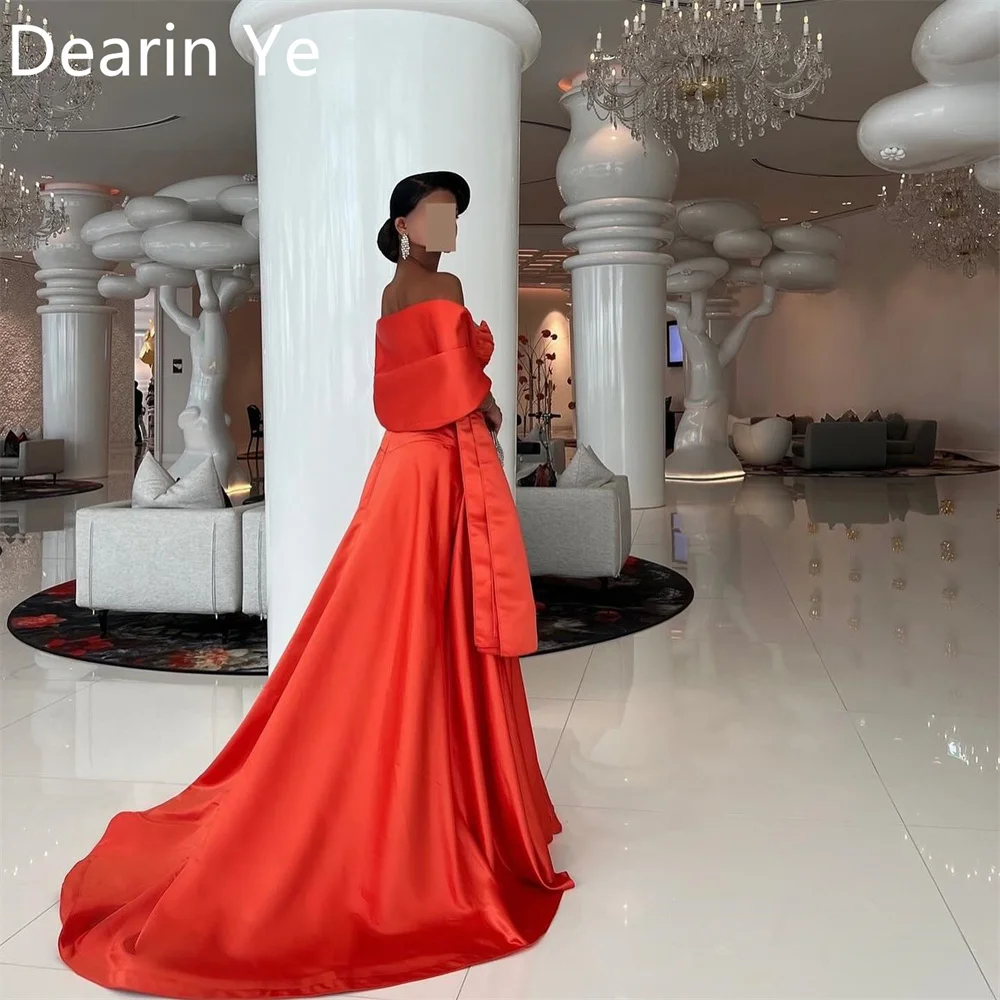 Customized Prom Gown Dearin Strapless A-line Floor Length Skirts Ribbon Bespoke Occasion Dresses Formal Saudi Arabia Evening Dre