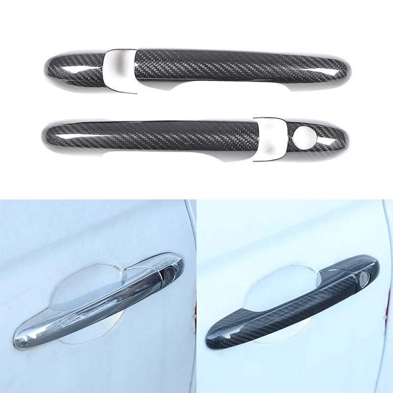 

For Fiat 500 2007-2015 Real Carbon Fiber Car Center Console Air Conditioning Adjustment Panel Trim Sticker Accessories