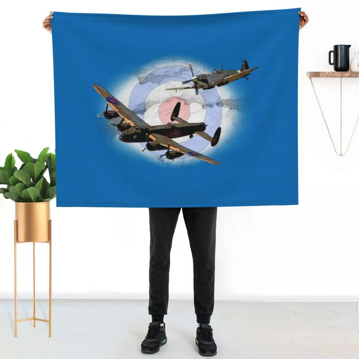 

SPITFIRE AND LANCASTER aircraft Throw Blanket Thin Soft Blanket for Summer Night Sleeping