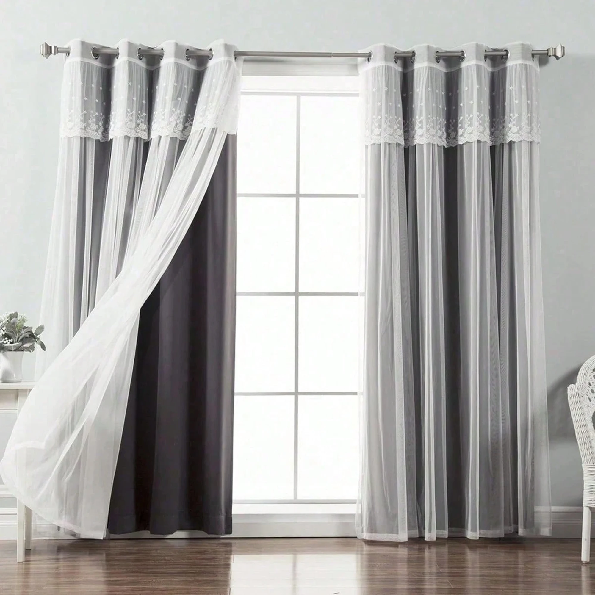 1pc Modern Blackout Curtain, Dual Layer Design, Versatile & Practical for Bedroom Living Room, Universal Fit, Stylish Home Decor