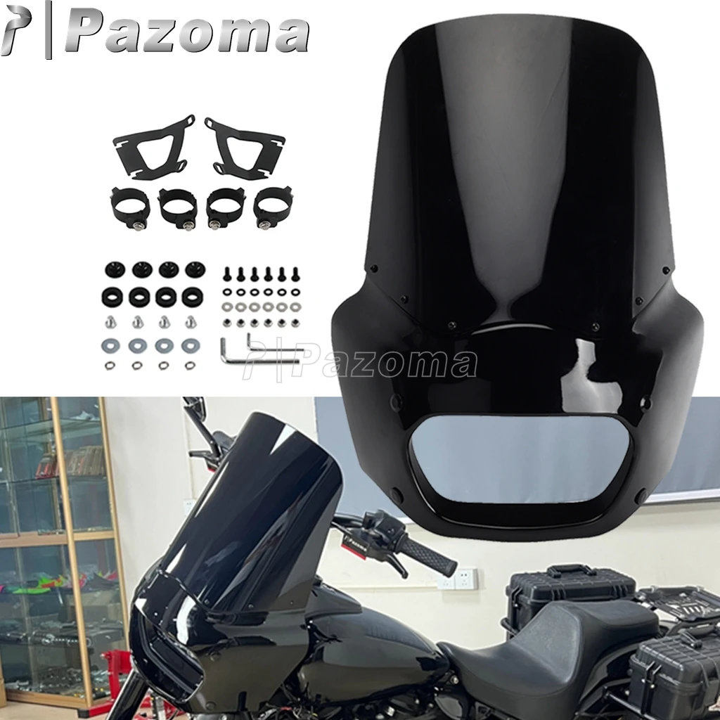 

Ветровое стекло (кожух) для Harley Softail Fat Bob 114 FXFBS 2018-24, Fat Bob FXFB 2018-19, 15 дюймов, с отверстием для фары