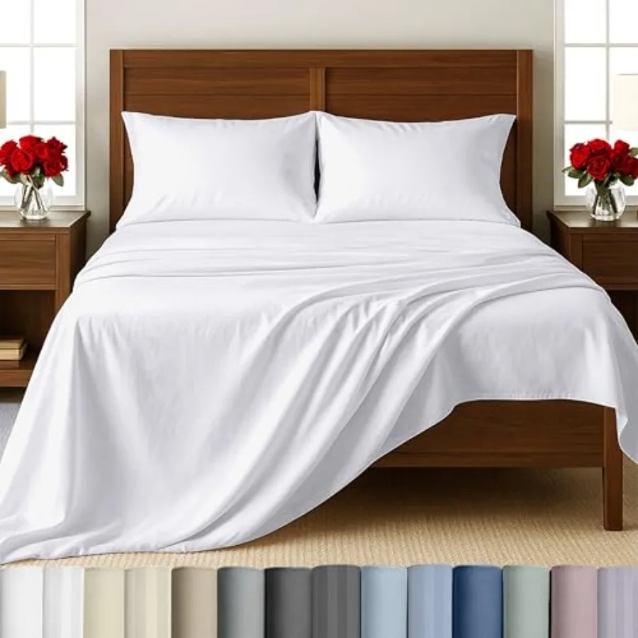 

Комплект постельного белья Split King Size - 100% хлопок, 500 нитей, сатин, глубокие карманы, для регулируемой кровати, включает простыню Twin-XL на резинке