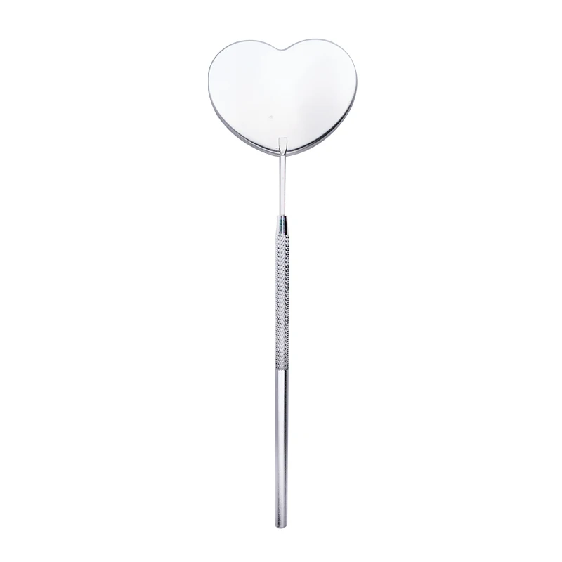 Eyelash Extension Mirror Lash Lifting Supplies Stainless Steel Long Handle Heart Shape Magnifying Checking Hand Mirror