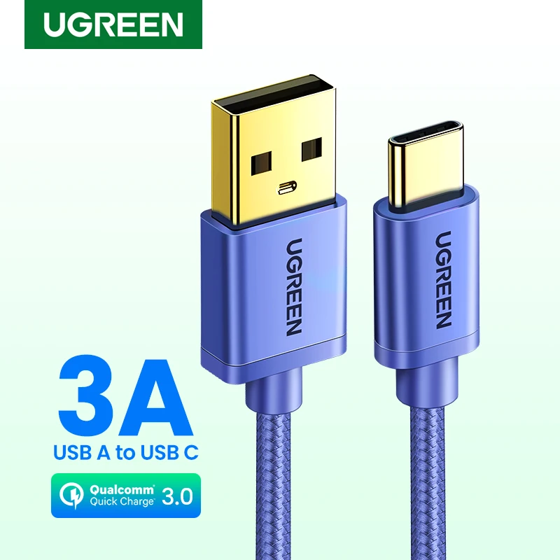 【New-in Sale】UGREEN USB Cable 3A USB C Cable for Samsung S21 Xiaomi Type C Charging Cable Phone Accessories USB Type C Cord