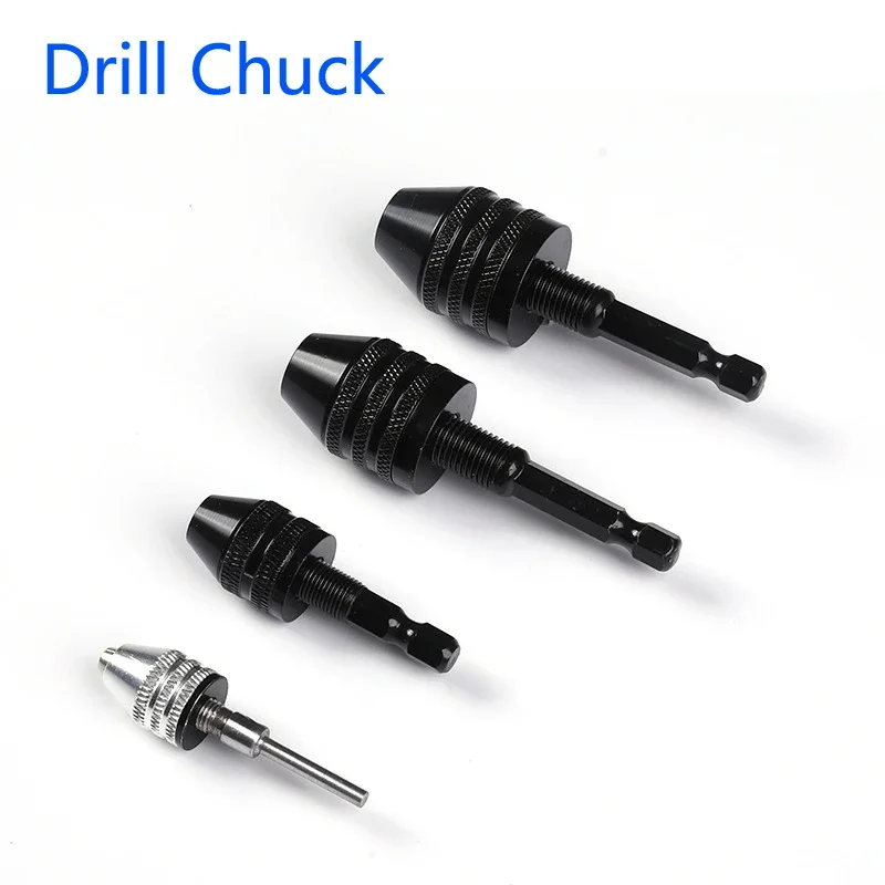 Mini Keyless Drill Chuck 0.3-8mm Electric Drill Bits Collet Fixture Tool Hex Shank Quick Change Converter Mandril Engraver Chuck