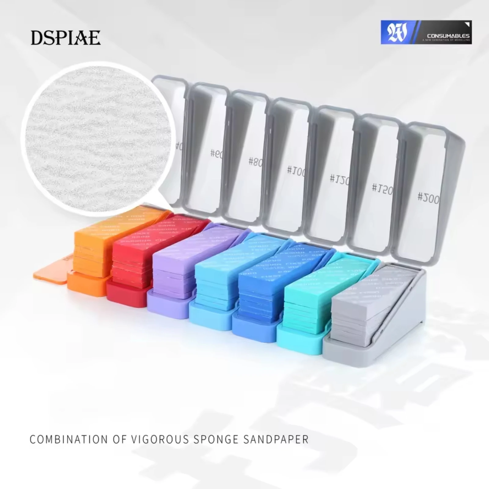 DSPIAE XSS-S01 juego de papel de lija de esponja eléctrica de 3/10mm incluye estuche de almacenamiento para herramientas de molienda modelo Gundam Hobby herramientas artesanales DIY