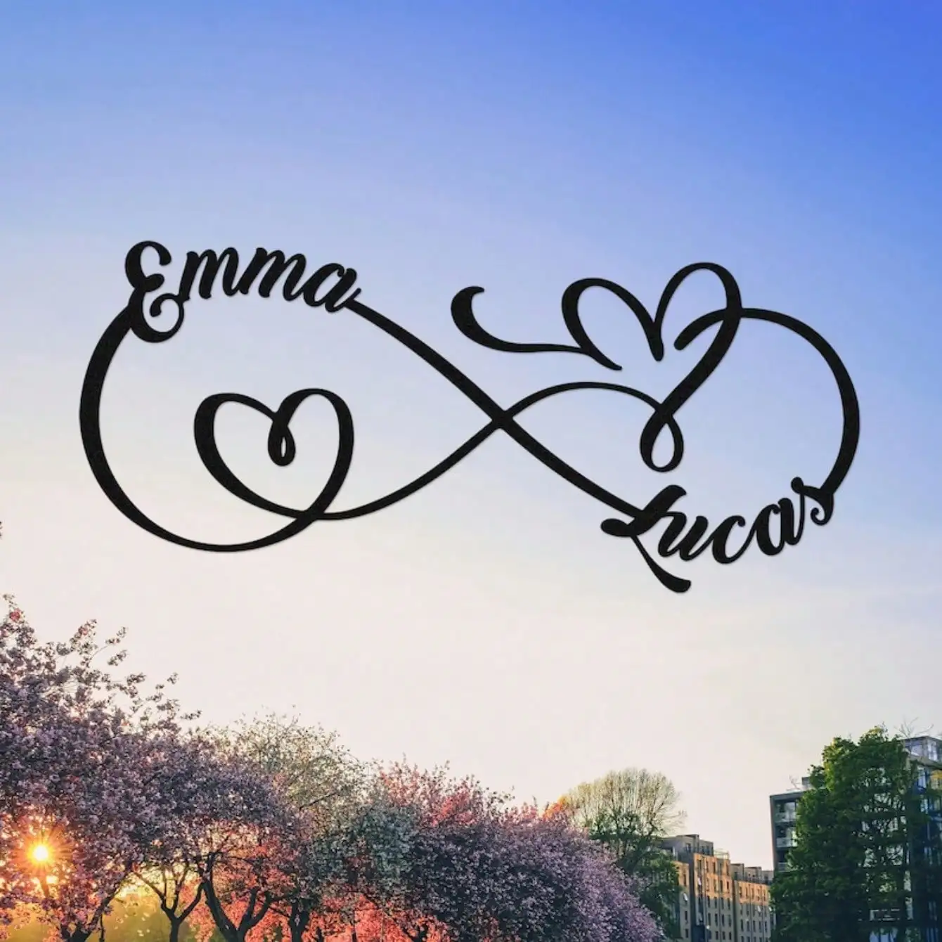 

Custom Infinity Metal Sign, Laser Cut Couple Names, Wedding Anniversary Gift, Personalized Engagement Decor, Wall Art For Him He