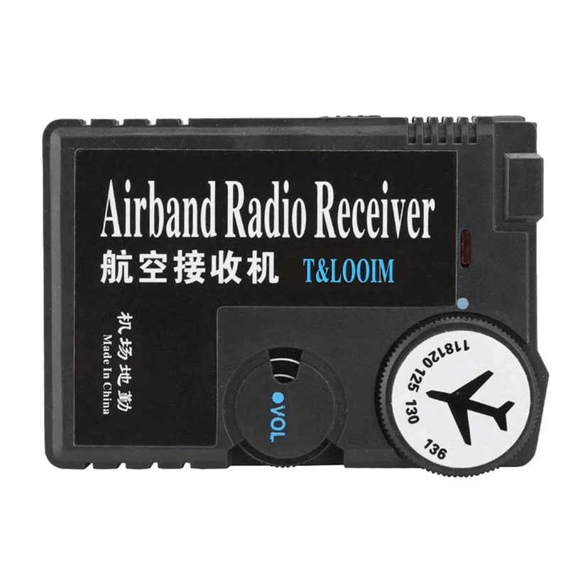 1 Piece 118-136Mhz Airband Radio Receiver Black Plastic Air-To-Ground Aeronautical Band Receptor Digital Radio Receiver