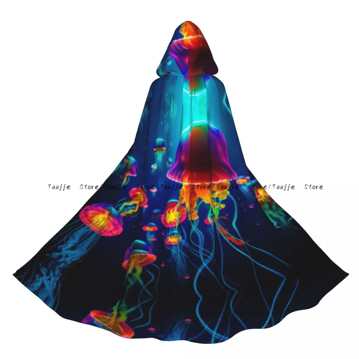 

Unisex Halloween Cloak Jellyfish Floating In The Ocean Cape Hooded Medieval Costume Witch Wicca Vampire