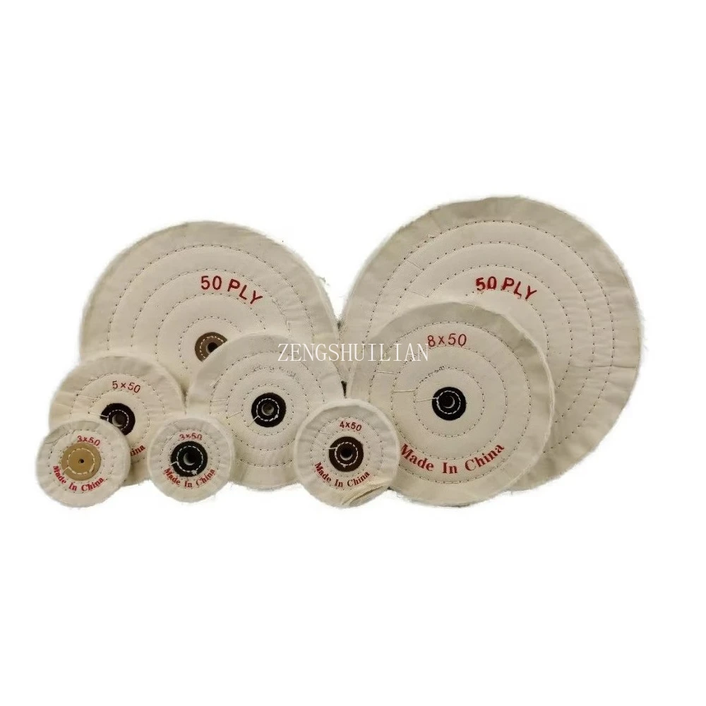 1 قطعة: الأبيض القطن الوبر القماش عجلة تلميع الذهب والفضة والمجوهرات مرآة إطارات لامعة طاحونة أداة تلميع القرص الملمع #2