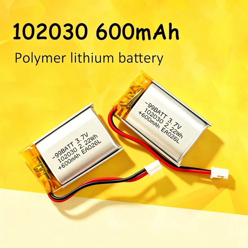 102030 Lipo Battery 600mAh 3.7V Lithium Polymer Rechargeable Batterie for Remote Control Car Toy LED Light GPS Bluetooth Speaker