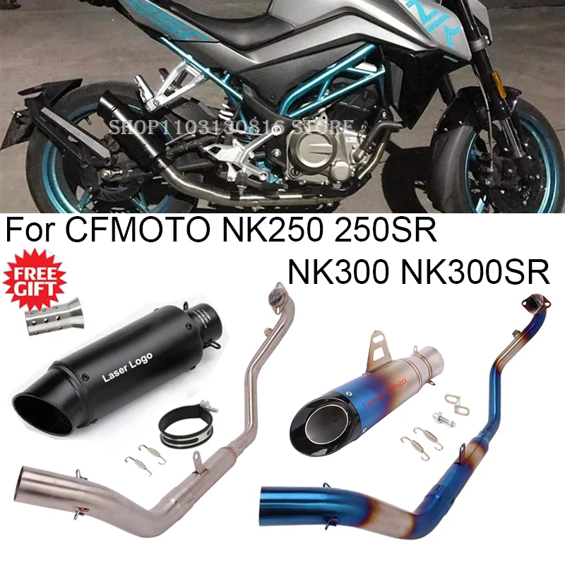 

Полная система для Cfmoto NK250 250SR 250SS NK300 300SR 300SS мотоциклетный глушитель, глушитель, побег, передняя, средняя соединительная труба