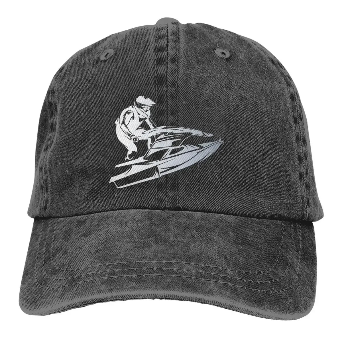 Pure Color Dad Hats Man On A Jet Ski Women's Hat Sun Visor Stetson Water Sports Peaked Cap