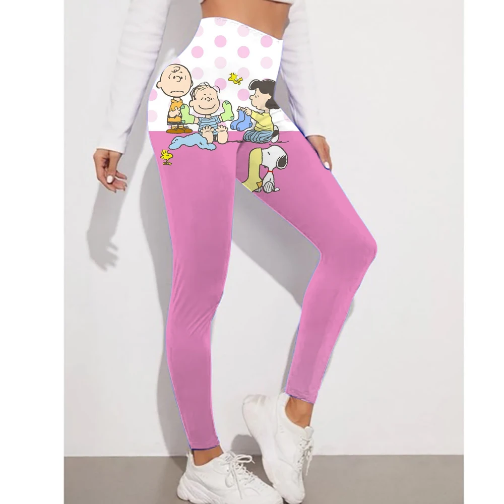 New Snoopy print Yoga Pants Sport Leggings Women Seamless High Waist Push Up Woman Tights Fitness Workout Leggins Gym Clothing