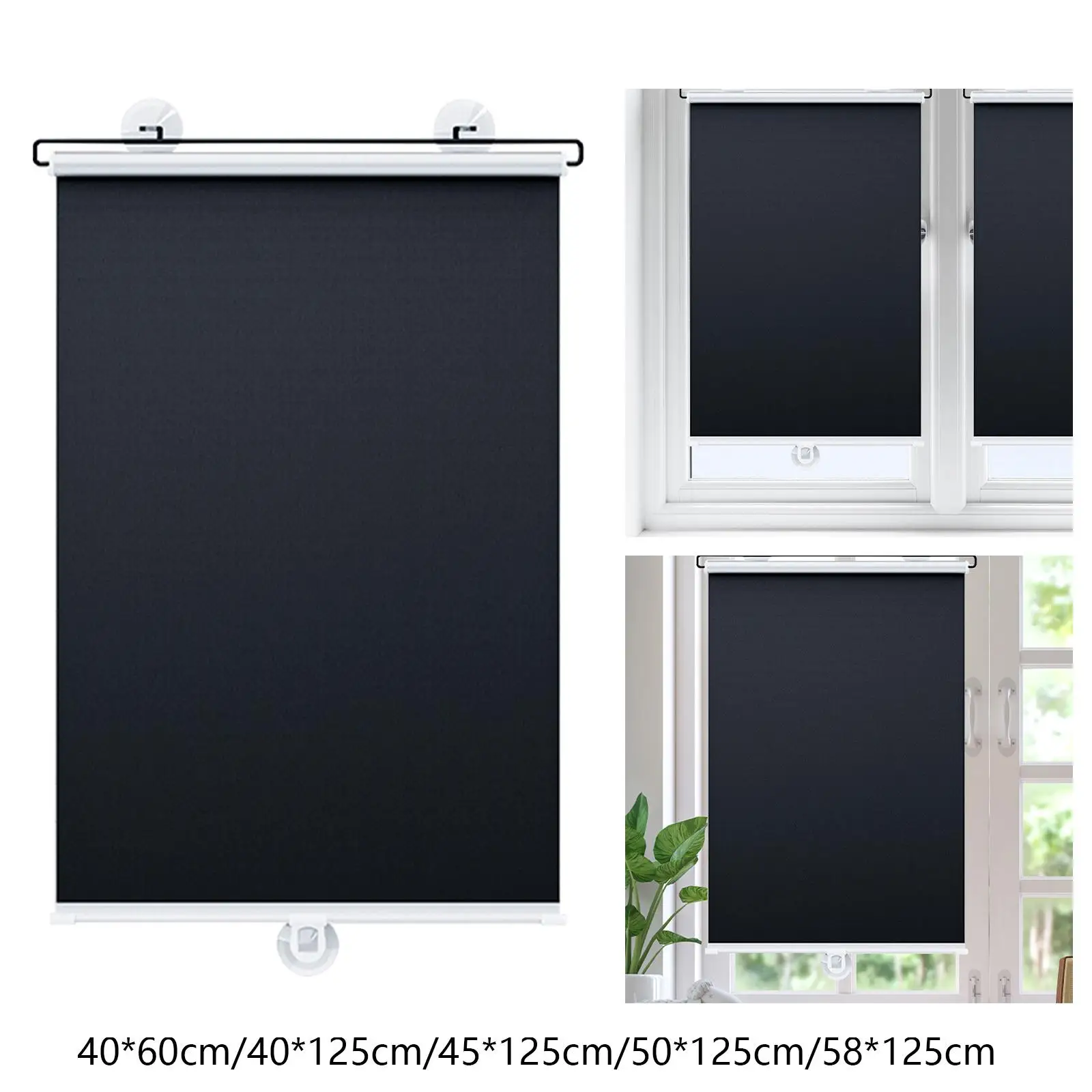 Carro pára-brisa Roller Blind, acessórios pára-sol, versátil, preto, dobrável