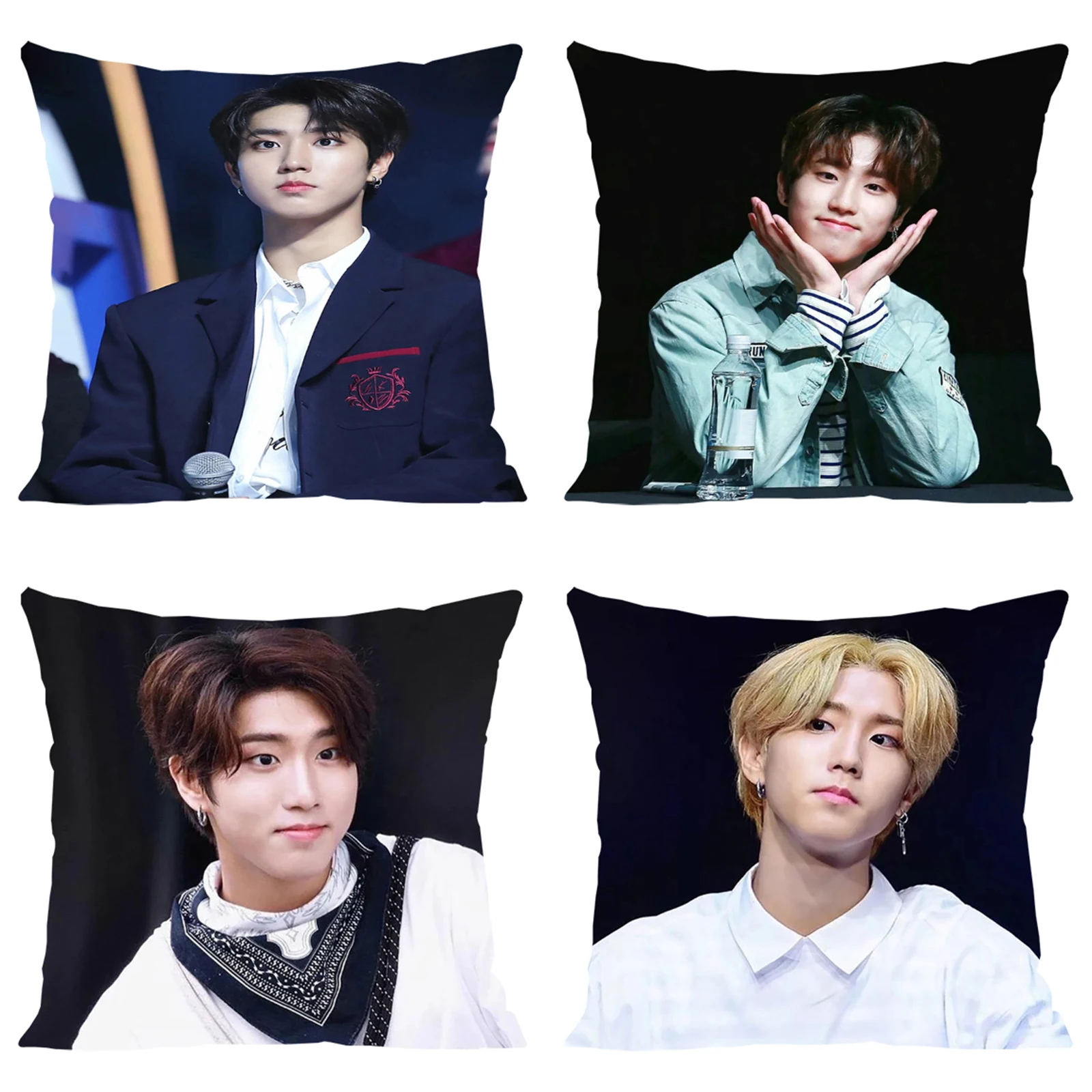 

H-Han Jisung Pillowcases for Pillows 45x45 Cushion Cover for Living Room Cushions Decorative Pillowcase 40x40 Home Decor Pillow