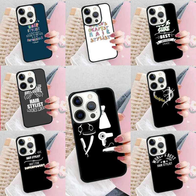 Barber Shop Hair Stylist Soft Phone Case Cover for iPhone 16 Promax 15 Pro 13 14 Plus 11 12 Mini XR XS MAX Coque