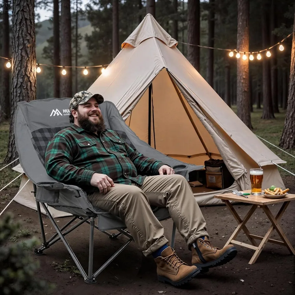 

Oversized Camping Chairs for Adults Folding Padded Camping Chair Heavy Duty XL Camping Chair