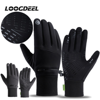 LOOGDEEL Touch Screen Waterproof Windproof Gloves Outdoor Sport Warm Thermal Fleece Running Gloves Autumn Winter Men Women Glove