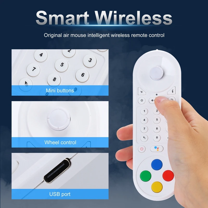 1 Piece H20 Wireless Remote Control Smart Voice Flying Air Mouse White For Android TV Box Projector PC/HTPC