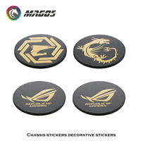 Computer Case Fan Metal Sticker ROG MSI AORUS Logos,Chassis Sticker Logo Paste PC Gamer Decorative, 3Pcs/Lot