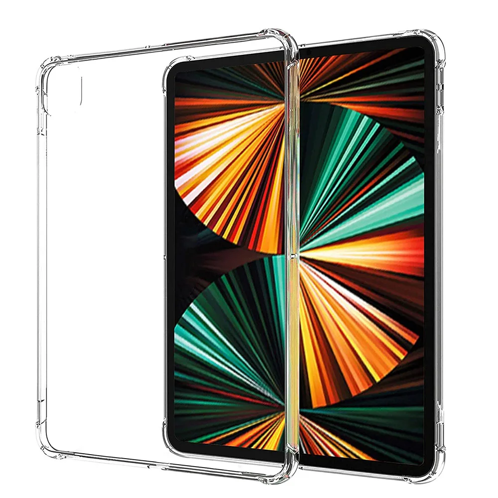 Funda transparente para Apple iPad Pro 11 12,9 2015 2017 2018 2020 2021 2022 a prueba de golpes, carcasa de silicona TPU suave, funda trasera para