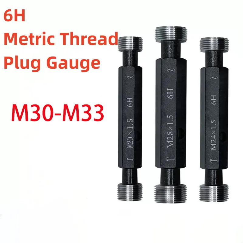 

1PCS M30-M33 Steel Mer-cury Gage Metric Fine Thread Plug Gauge High Quality wholesale 6H M30 M31 M32 M33X 0.5 0.75 1.25