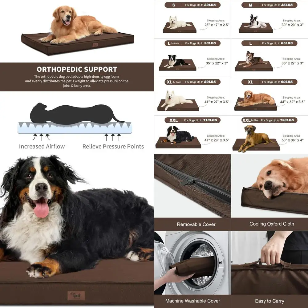 

Всепогодная водонепроницаемая кровать для собак на открытом воздухе, ортопедическая кровать для собак для очень больших собак, пенопластовый ящик для яиц с моющейся съемной подкладкой