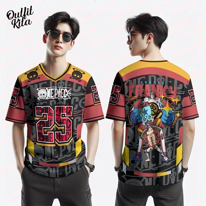 Bandai Japanese Football Jersey One Piece Luffy Player Neutral Quick Drying Outdoor Sports Training Top Family Matching