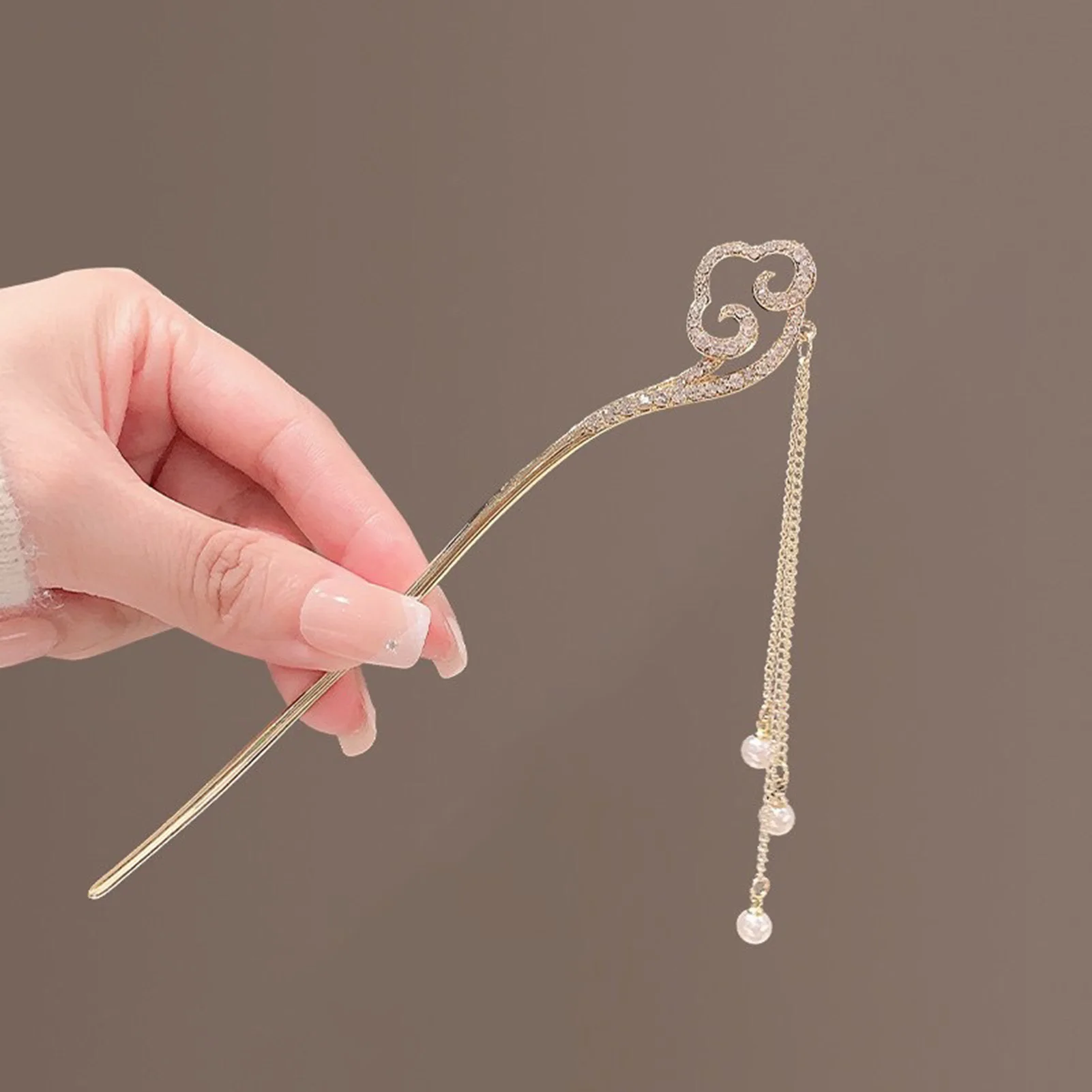 Vintage พู่ผม Fringe Hairpin ตะเกียบสําหรับผู้หญิงจีน Hanfu อุปกรณ์เสริมผม Retro เครื่องแต่งกายผม Bun เครื่องประดับ